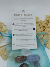 Load image into Gallery viewer, “PSYCHIC AS FUCK ” FIVE CRYSTAL SET