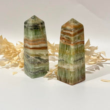 Load image into Gallery viewer, Green Banded Calcite Crystal Tower Metaphysical, Crystals, Healing, Stone