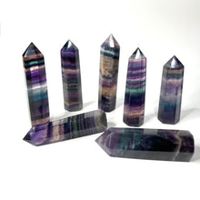 Load image into Gallery viewer, Rainbow Fluorite Crystal Tower Point Generator Gift for Her