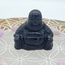 Load image into Gallery viewer, Black Obsidian Buddha Crystal Carving