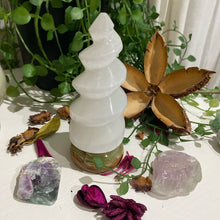 Load image into Gallery viewer, Selenite Crystal Carved Flame Selenite Crystal Polished Carving