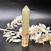 Load image into Gallery viewer, Green Banded Onyx Crystal Tower Point Generator