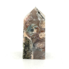 Load image into Gallery viewer, Green Flower Agate Crystal Tower Point Generator