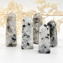 Load image into Gallery viewer, Rainbow Moonstone Crystal Tower Point Obelisk