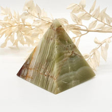 Load image into Gallery viewer, Green Onyx Crystal Pyramid Gift for Her Crystal Carving