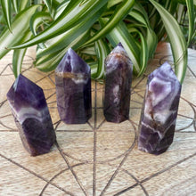 Load image into Gallery viewer, Chevron Amethyst Dream Amethyst Crystal Tower Point Generator