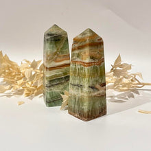 Load image into Gallery viewer, Green Banded Calcite Crystal Tower Metaphysical, Crystals, Healing, Stone