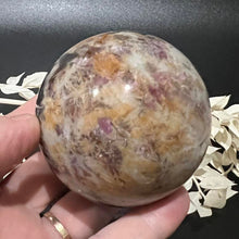 Load image into Gallery viewer, Pegmatite Crystal Sphere ~ Smokey Quartz, Lepidolite, Lithium, Pink Tourmaline Crystal Ball
