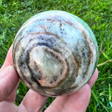 Load image into Gallery viewer, Green Banded Calcite Crystal Sphere Metaphysical, Crystals, Healing, Stone Sphere