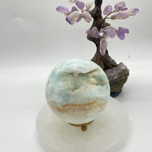 Load image into Gallery viewer, Caribbean Calcite Crystal Sphere Crystal Ball Specimen Gift