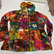 Load image into Gallery viewer, Nepalese Handmade Multi-Colour Cotton Hoodie Cardigan size Large / X Large