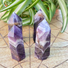 Load image into Gallery viewer, Chevron Amethyst Dream Amethyst Crystal Tower Point Generator