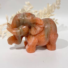 Load image into Gallery viewer, Orange Sandstone Elephant Crystal Carving