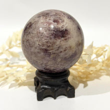 Load image into Gallery viewer, Pegmatite Crystal Sphere ~ Smokey Quartz, Lepidolite, Lithium, Pink Tourmaline Crystal Ball