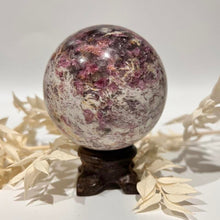 Load image into Gallery viewer, Pegmatite Crystal Sphere ~ Smokey Quartz, Lepidolite, Lithium, Pink Tourmaline Crystal Ball