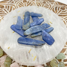 Load image into Gallery viewer, Blue Kyanite - 10 Small Blades Tumbled / Tumble Stone / Tumbles