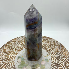 Load image into Gallery viewer, Purple / Blue Fluorite Crystal Tower Point Generator