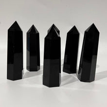 Load image into Gallery viewer, Black Obsidian Tower Point Generator Crystal