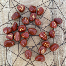 Load image into Gallery viewer, Red Jasper Tumble Stone Runes Crystal Rune Set