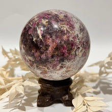 Load image into Gallery viewer, Pegmatite Crystal Sphere ~ Smokey Quartz, Lepidolite, Lithium, Pink Tourmaline Crystal Ball