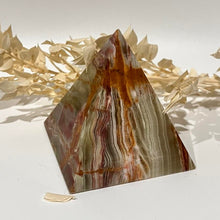 Load image into Gallery viewer, Green Onyx Pyramid Crystal Carving Green Crystal Pyramid