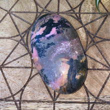 Load image into Gallery viewer, Rhodonite Crystal Palm Stone Pink Crystal Palmstone Palm Stone