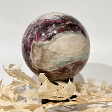 Load image into Gallery viewer, Pegmatite Crystal Sphere ~ Smokey Quartz, Lepidolite, Lithium, Pink Tourmaline Crystal Ball