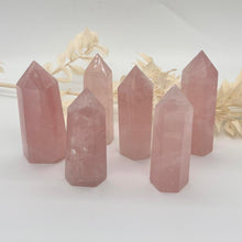 Load image into Gallery viewer, Rose Quartz Crystal Tower Point Generator