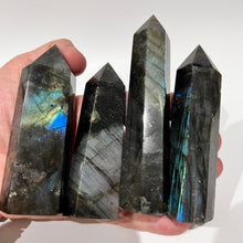 Load image into Gallery viewer, Labradorite Tower Point Generator Labradorite Crystal with Flash