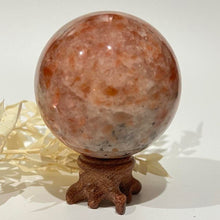 Load image into Gallery viewer, Sunstone Crystal Sphere Crystal Ball Orange Stone Crystal