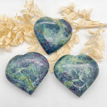 Load image into Gallery viewer, Ruby, Fuschite and Kyanite Crystal Heart