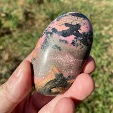 Load image into Gallery viewer, Rhodonite Crystal Palm Stone Pink Crystal Palmstone Palm Stone