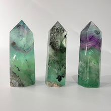 Load image into Gallery viewer, Rainbow Fluorite Crystal Tower Point Generator