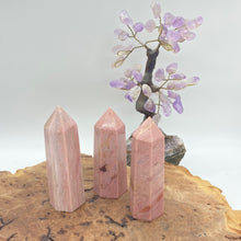 Load image into Gallery viewer, Pink Petrified Wood Crystal Tower Point Generator
