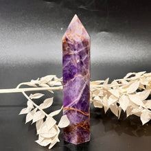 Load image into Gallery viewer, Chevron Amethyst Dream Amethyst Crystal Tower Point Generator