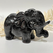 Load image into Gallery viewer, Black Astrophylite Elephant Crystal Carving