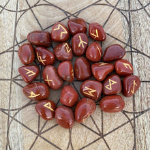 Load image into Gallery viewer, Red Jasper Tumble Stone Runes Crystal Rune Set