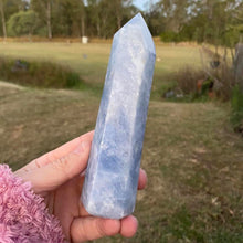 Load image into Gallery viewer, Blue Calcite Crystal Tower Point Generator