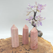 Load image into Gallery viewer, Pink Petrified Wood Crystal Tower Point Generator