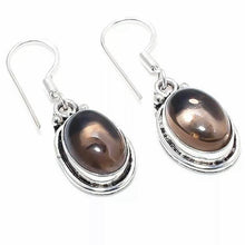 Load image into Gallery viewer, Modern Design Smokey Topaz Gemstone 925 Sterling Silver Jewellery Drop Earrings Gift for Her