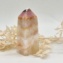 Load image into Gallery viewer, Pink Aragonite Crystal Tower Point Obelisk Pink Crystal Tower