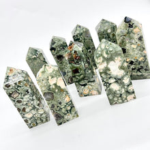 Load image into Gallery viewer, Rainforest Jasper Crystal Tower Rhyolite Point Generator