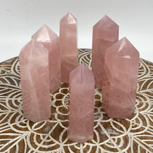 Load image into Gallery viewer, Rose Quartz Crystal Tower Point Generator