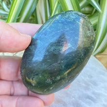Load image into Gallery viewer, Nephrite Green Crystal Palm Stone Green Crystal