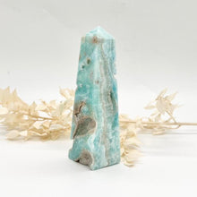 Load image into Gallery viewer, Blue Aragonite Crystal Tower Obelisk Crystal Tower Blue Crystal
