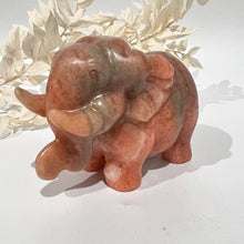 Load image into Gallery viewer, Orange Sandstone Elephant Crystal Carving