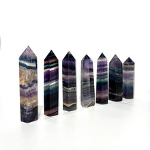 Load image into Gallery viewer, Rainbow Fluorite Crystal Tower Point Generator Gift for Her