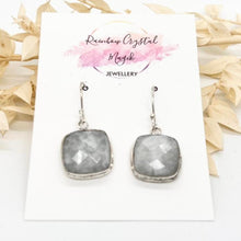 Load image into Gallery viewer, Modern Design Rainbow Moonstone Gemstone 925 Sterling Silver Jewellery Drop Earrings Gift for Her