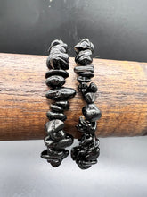 Load image into Gallery viewer, Black Tourmaline Crystal chip bracelet