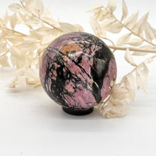Load image into Gallery viewer, Rhodonite Crystal Sphere Metaphysical, Crystals, Healing, Stone Sphere